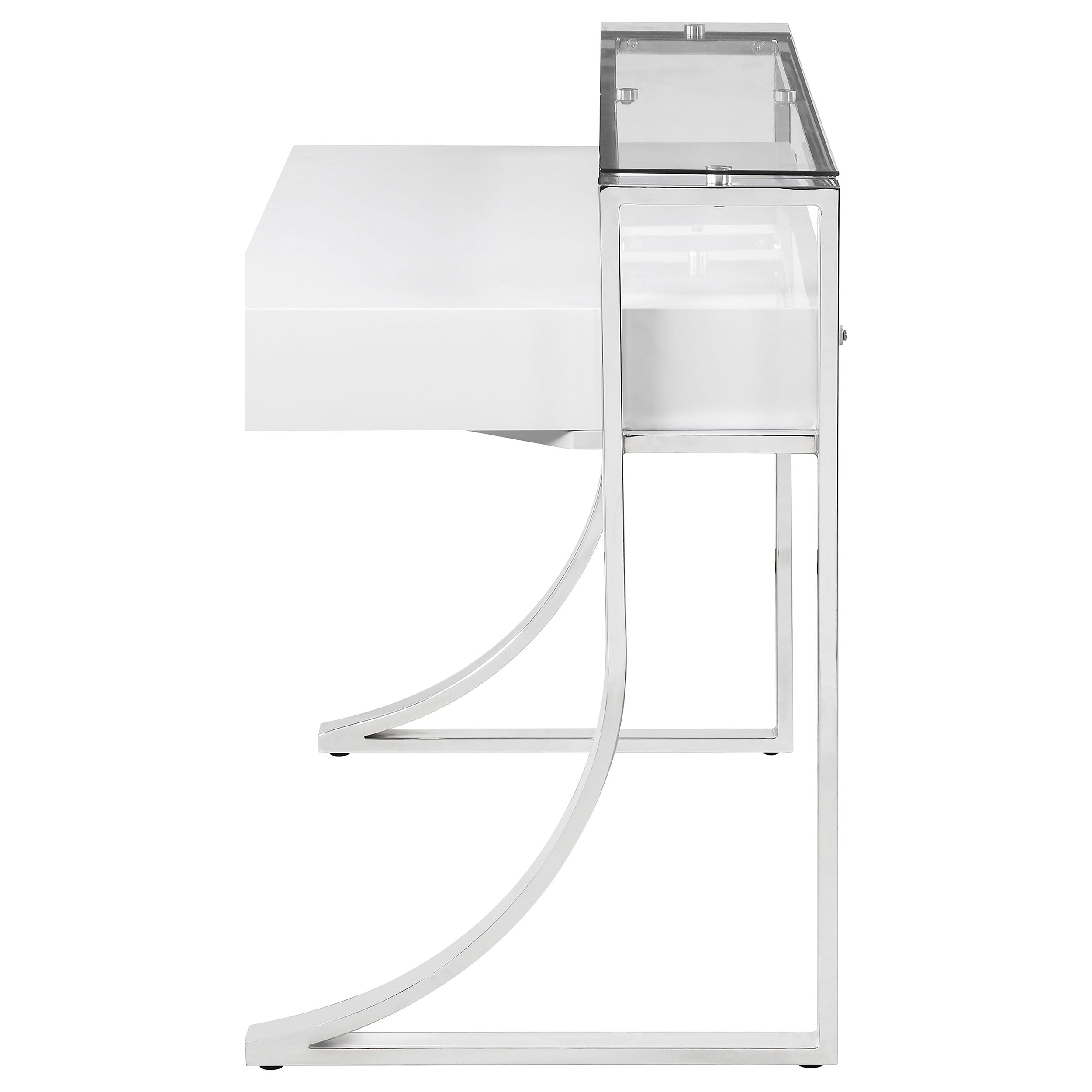 Gemma 48-inch 2-drawer Writing Desk White High Gloss-CoasterEssence