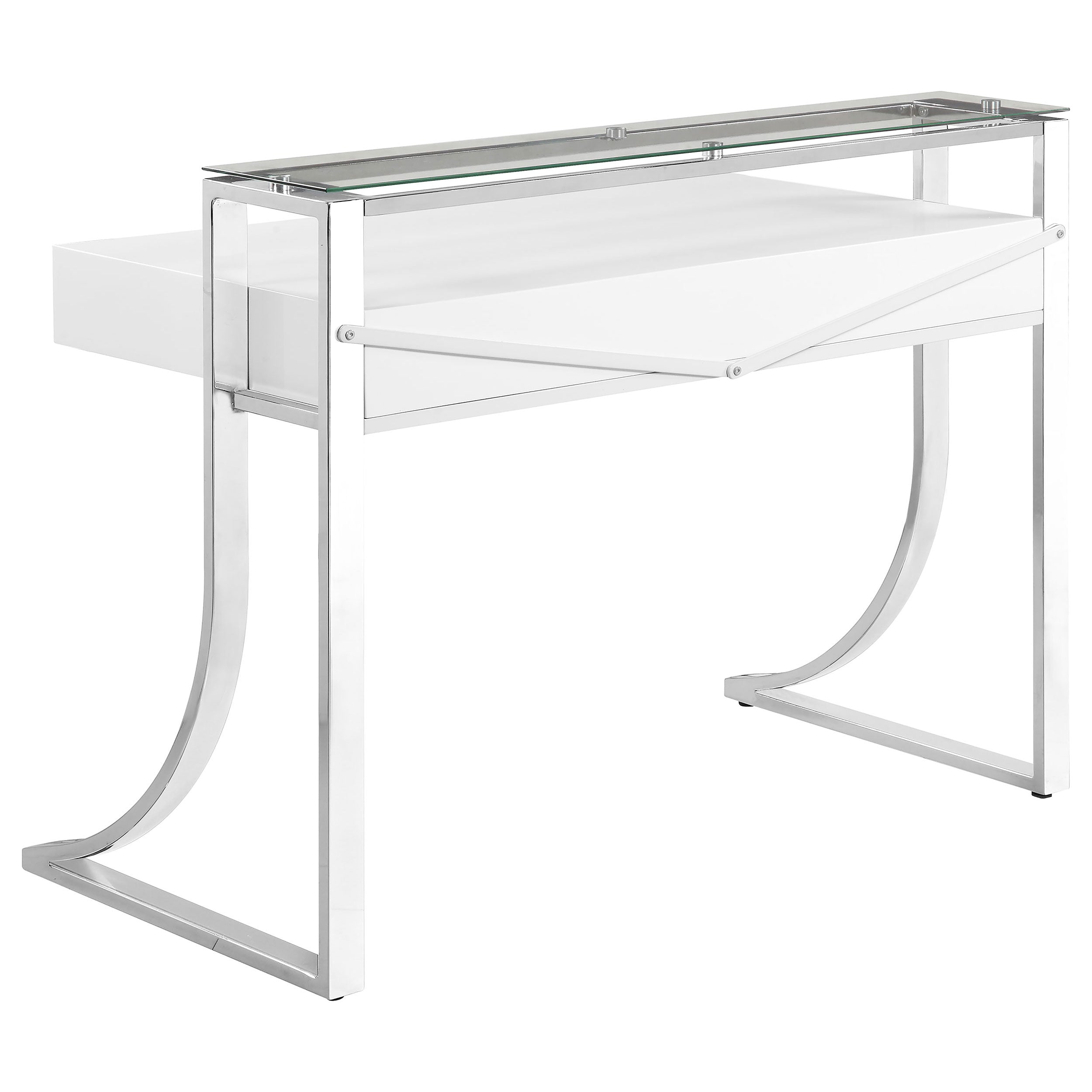 Gemma 48-inch 2-drawer Writing Desk White High Gloss-CoasterEssence