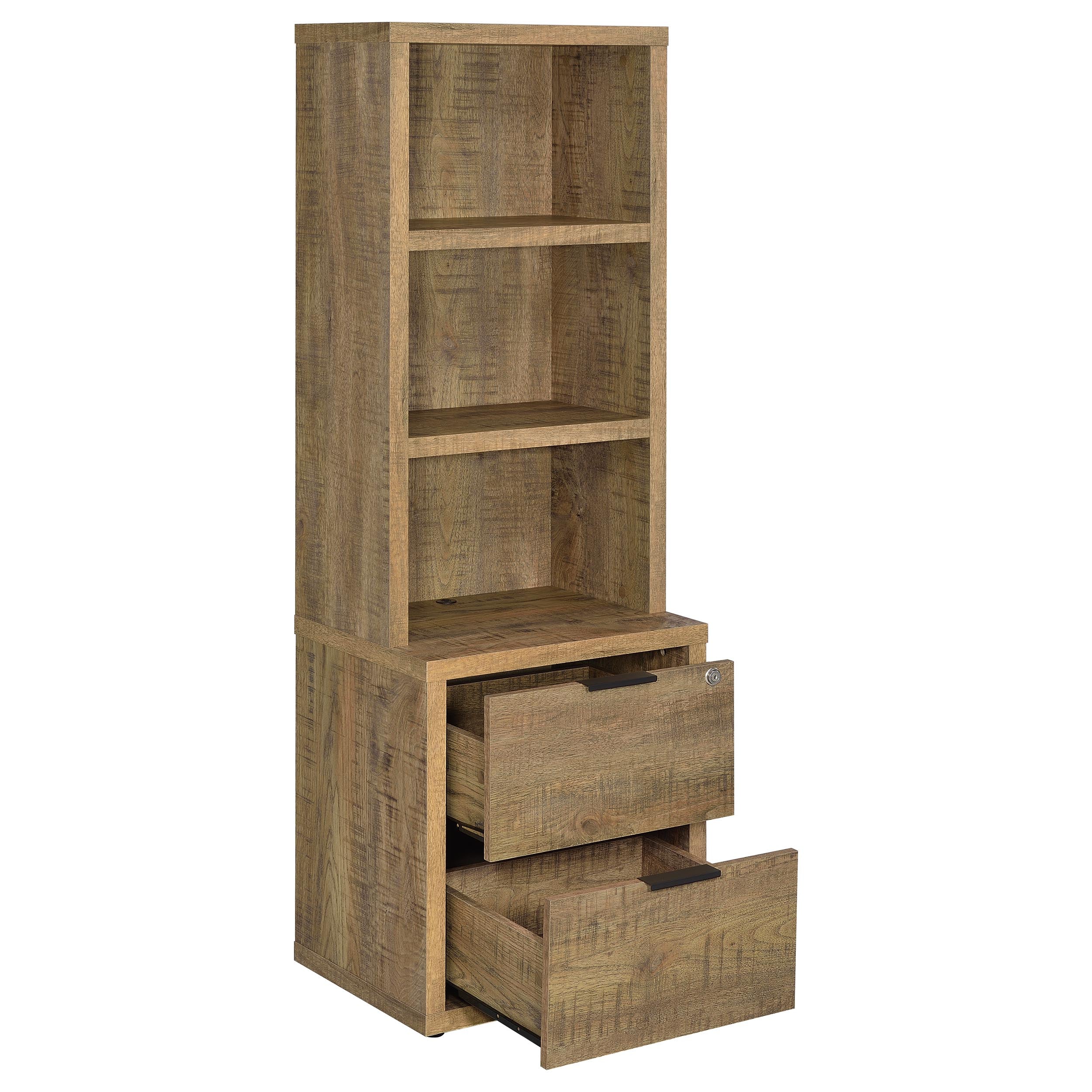 Westpark 3-shelf Bookcase USB and Lockable Drawer Mango-