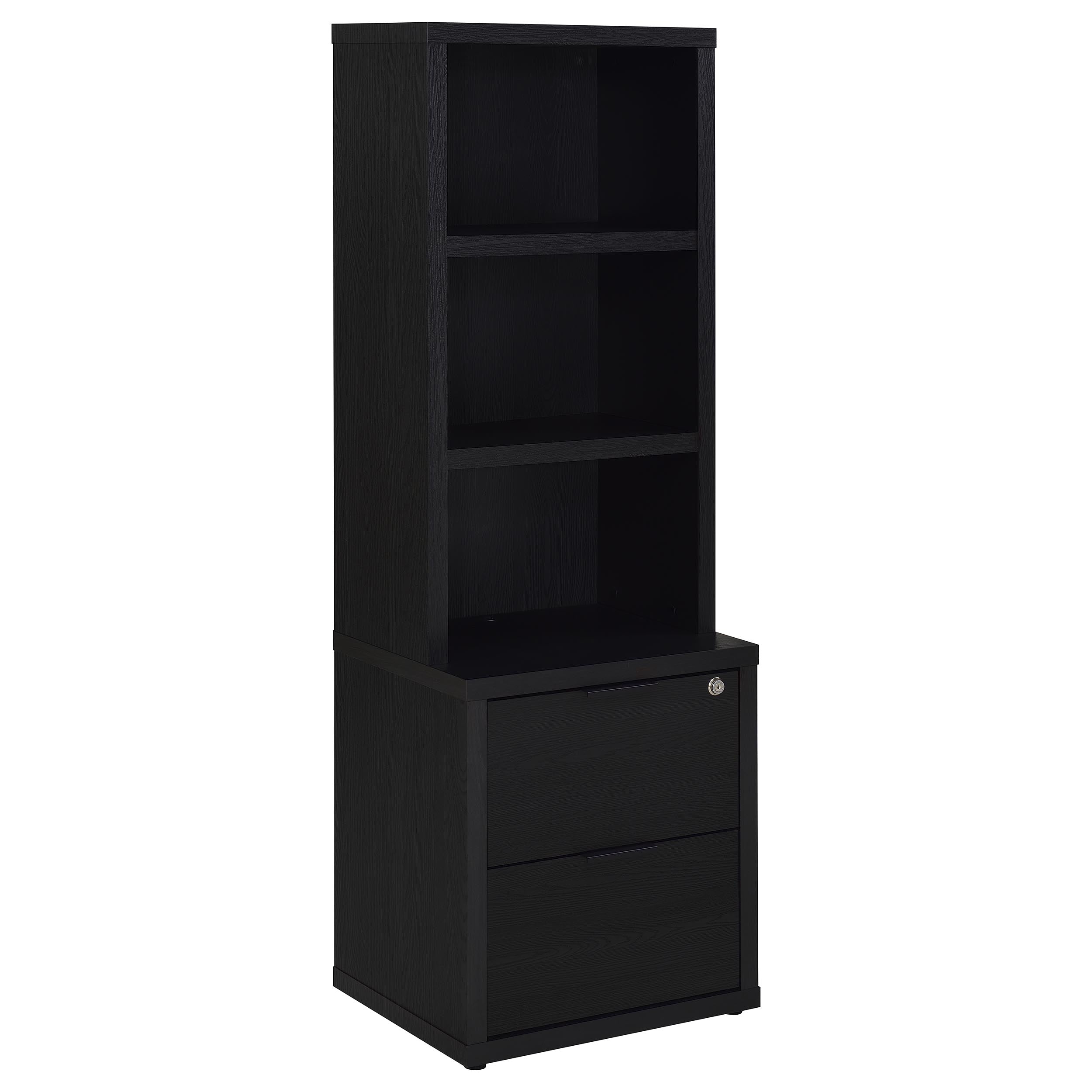 Westpark 3-piece Wall Unit Bookcase Set with USB Black-