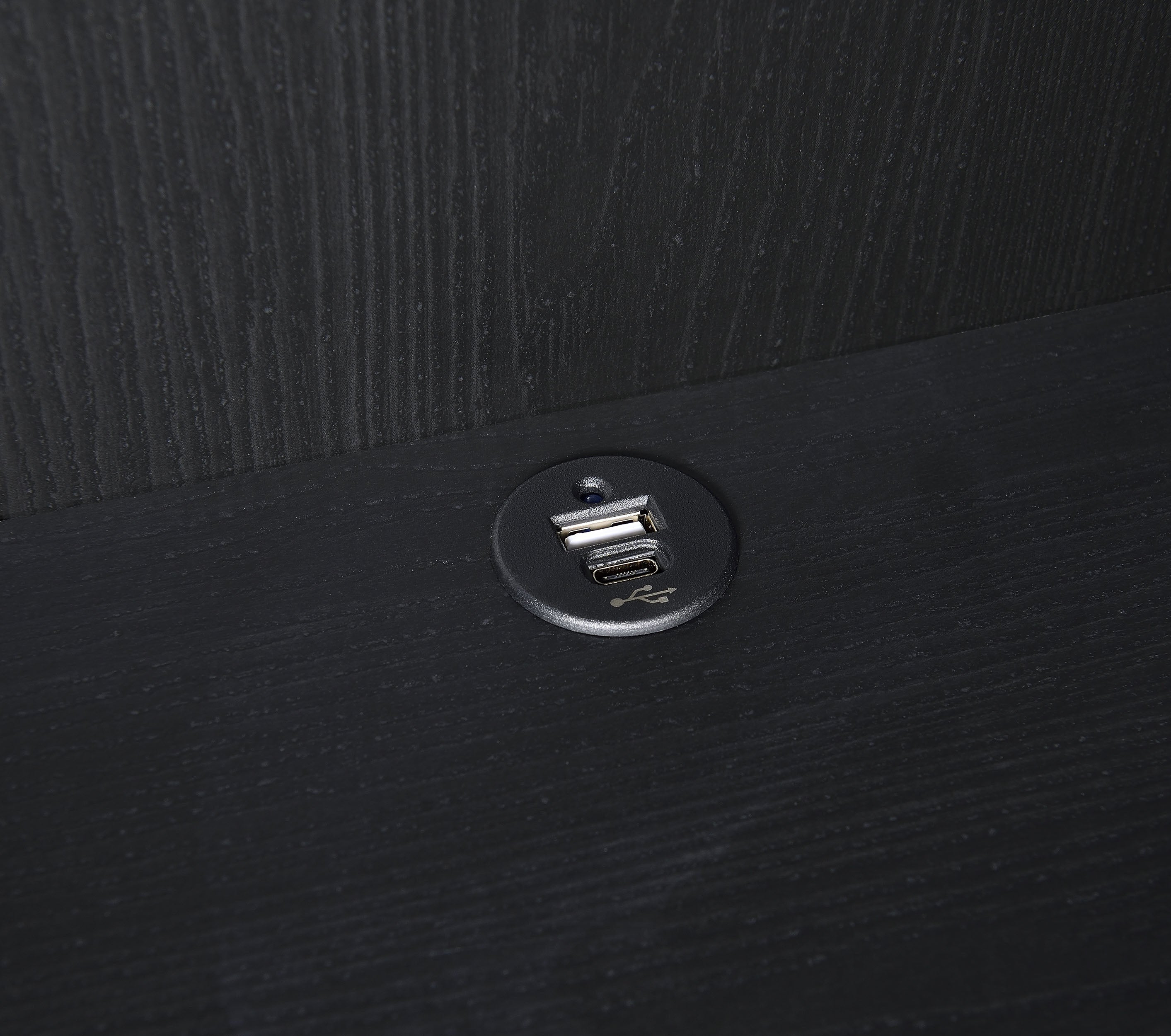 Westpark 3-shelf Bookcase USB and Lockable Drawer Black-