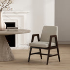 Stella Wood Velvet Armchair in Champagne