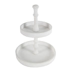 D11.8x15.4" Two-Tiered Round Wooden Tray