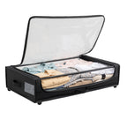 Set of 2 Under-Bed Rolling Storage Containers with Transparent Cover