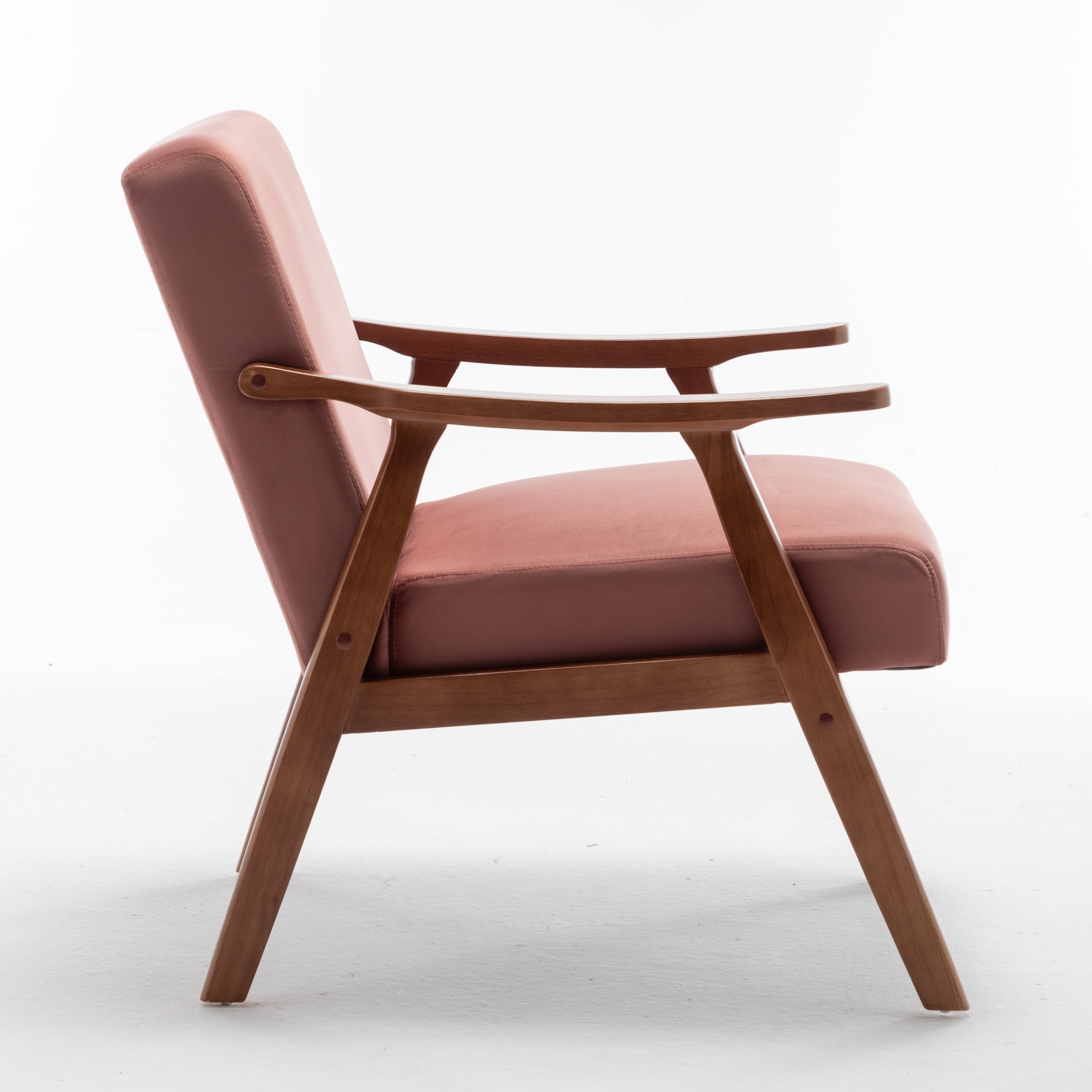 Accent Chair with Velvet Upholstery and Solid Wood Frame