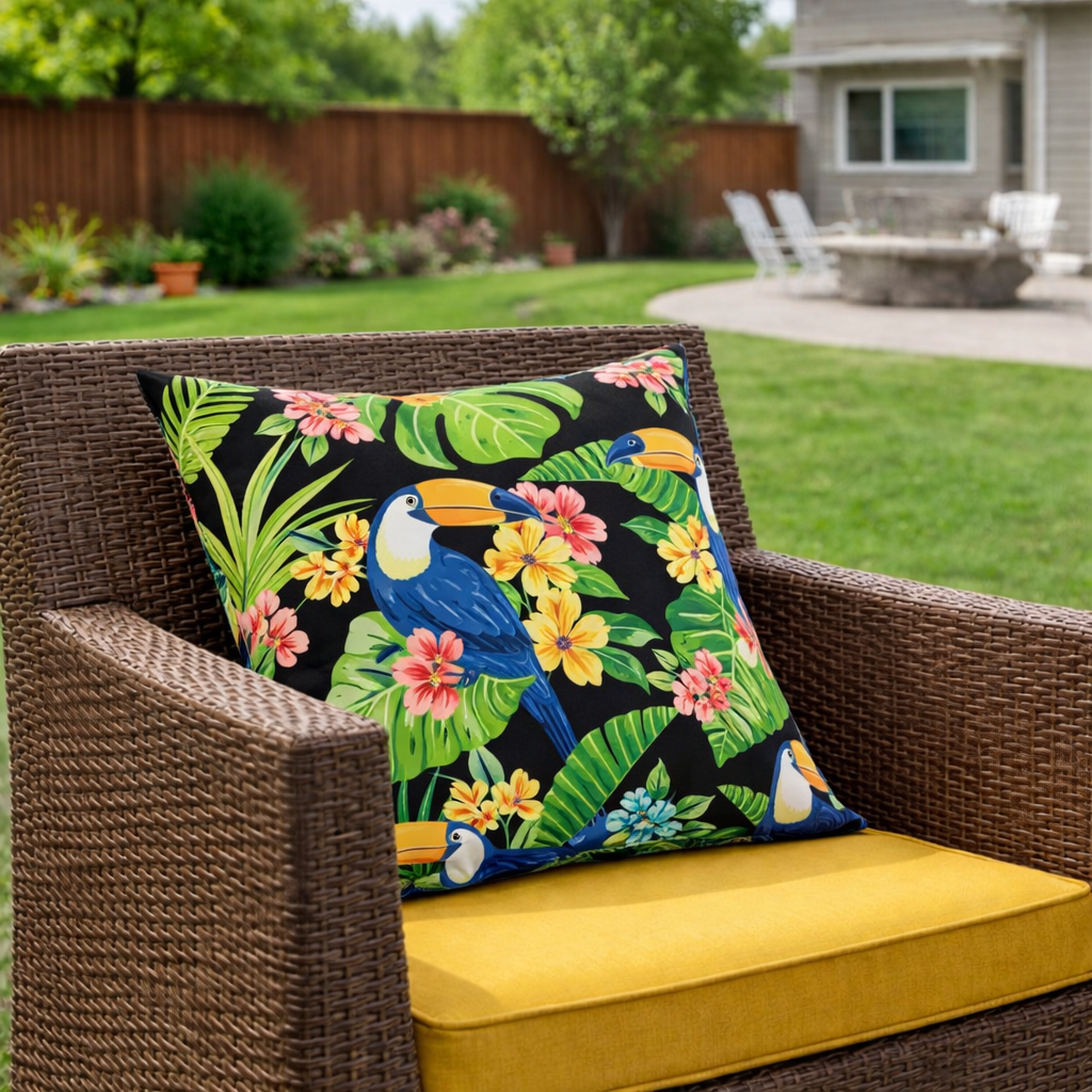 2 Pack Outdoor Pillow Covers, 18x18 Inch, Water-Repellent