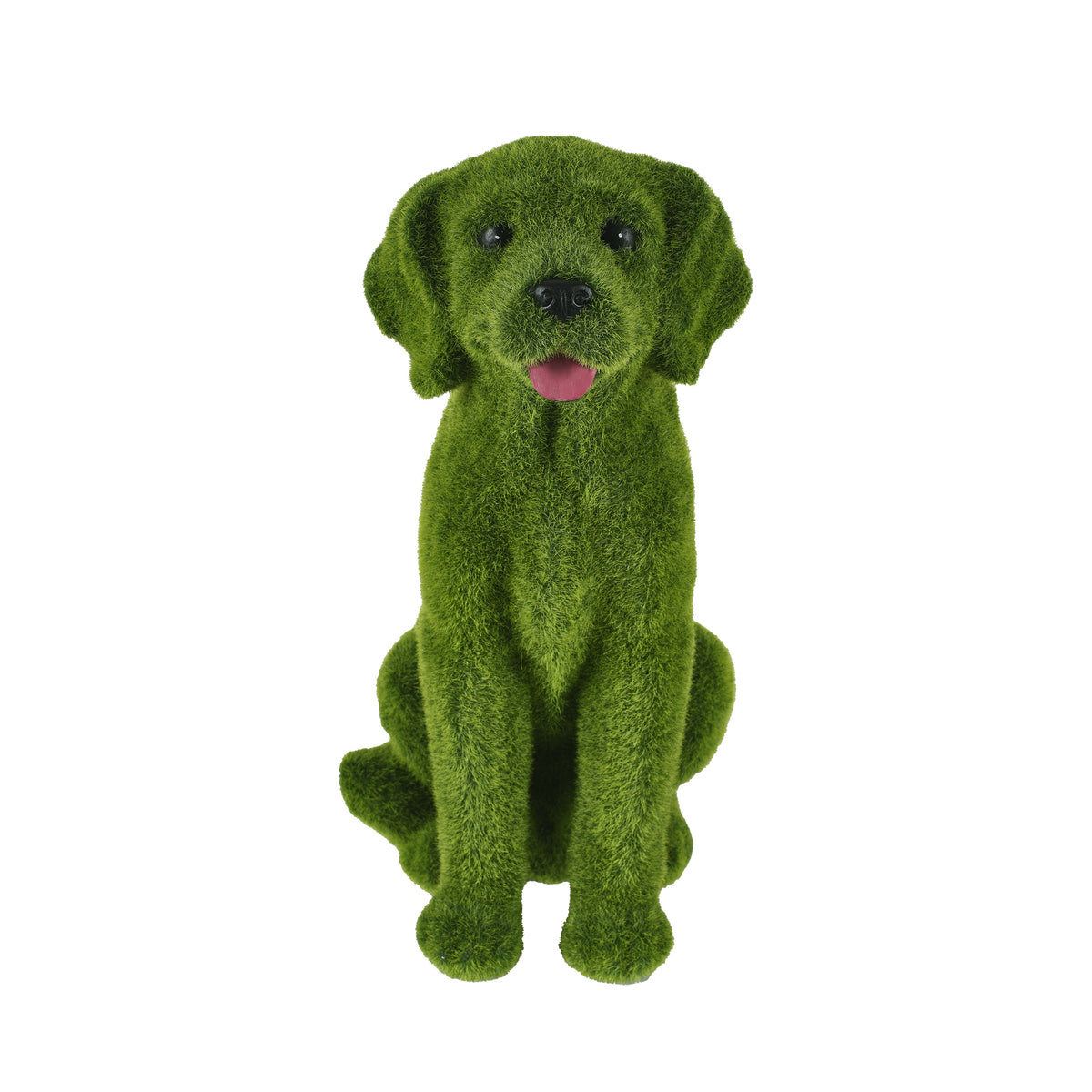 13.7" Garden Statue, Flocked Dog Figurine Style A, Resin
