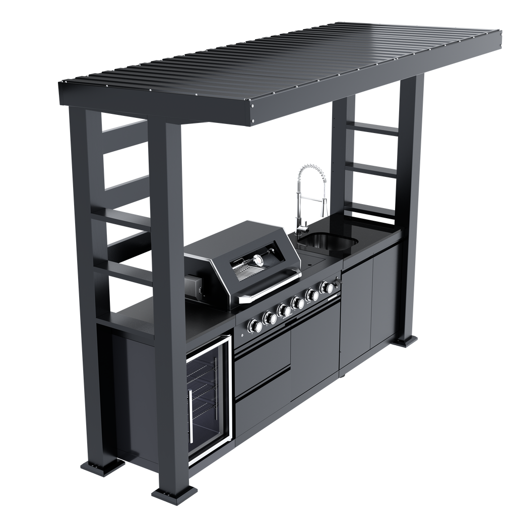 Deluxe Stainless Steel Gas Outdoor Kitchen Barbecue Island Grill