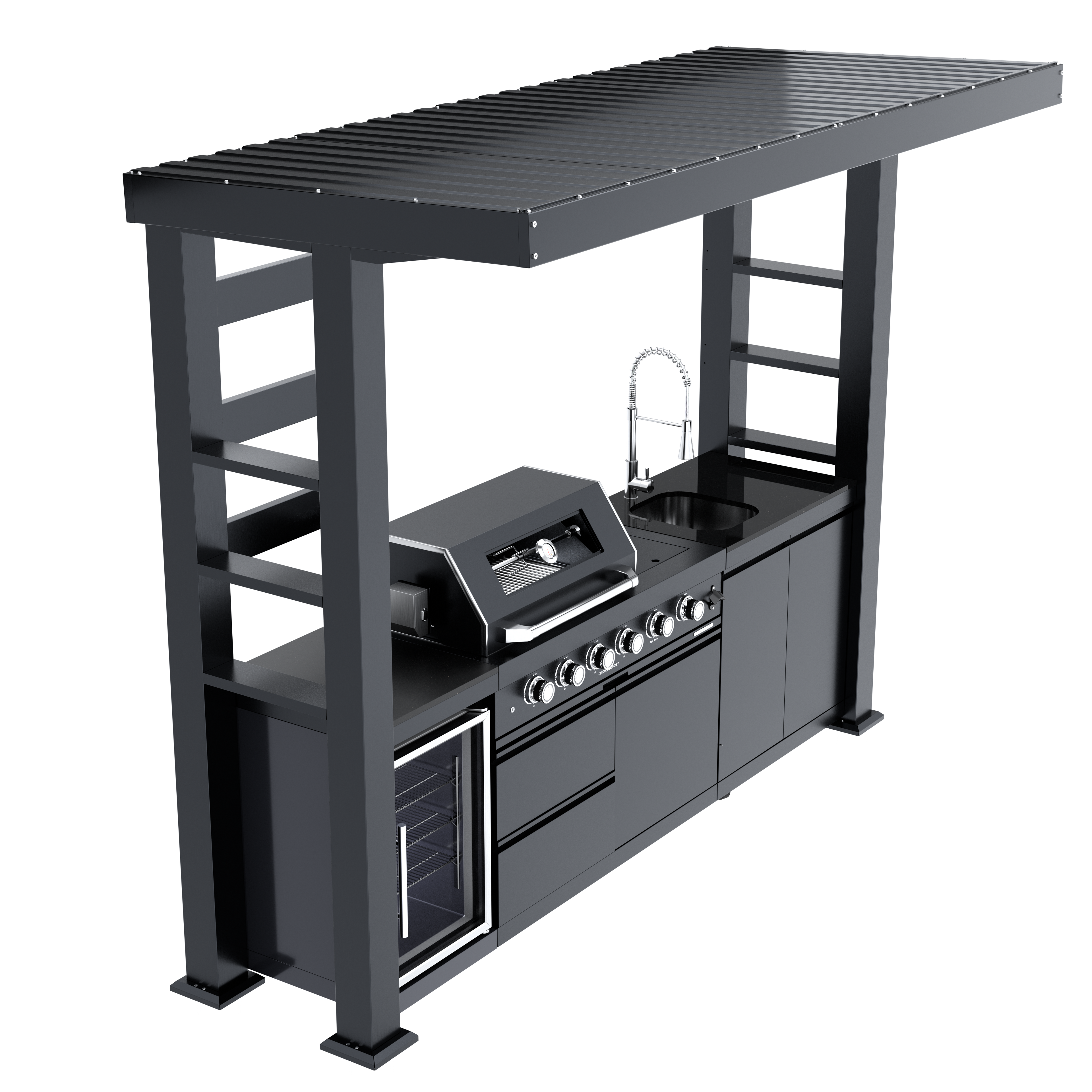 Deluxe Stainless Steel Gas Outdoor Kitchen Barbecue Island Grill
