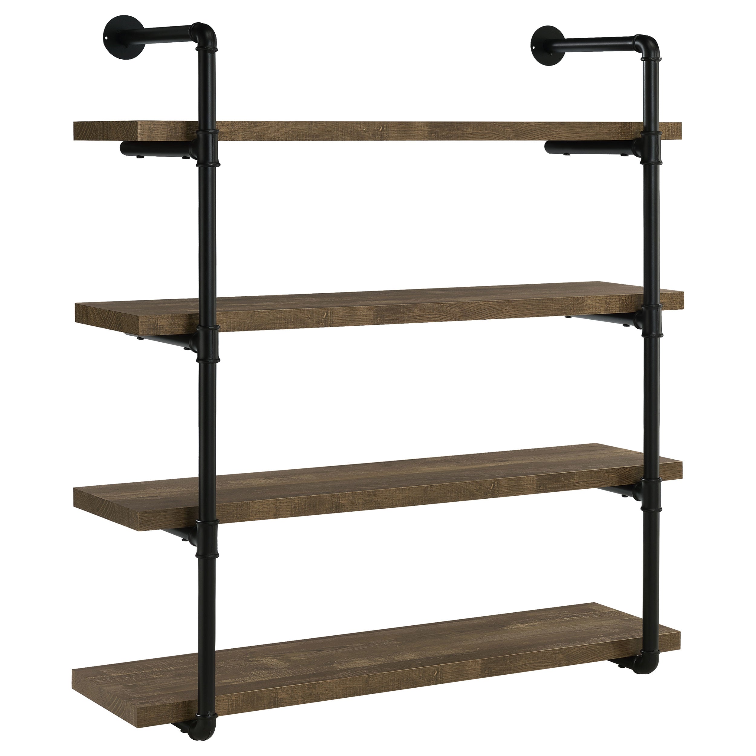 Elmcrest 39-inch 4-shelf Wall Bookshelf Rustic Oak-CoasterEveryday