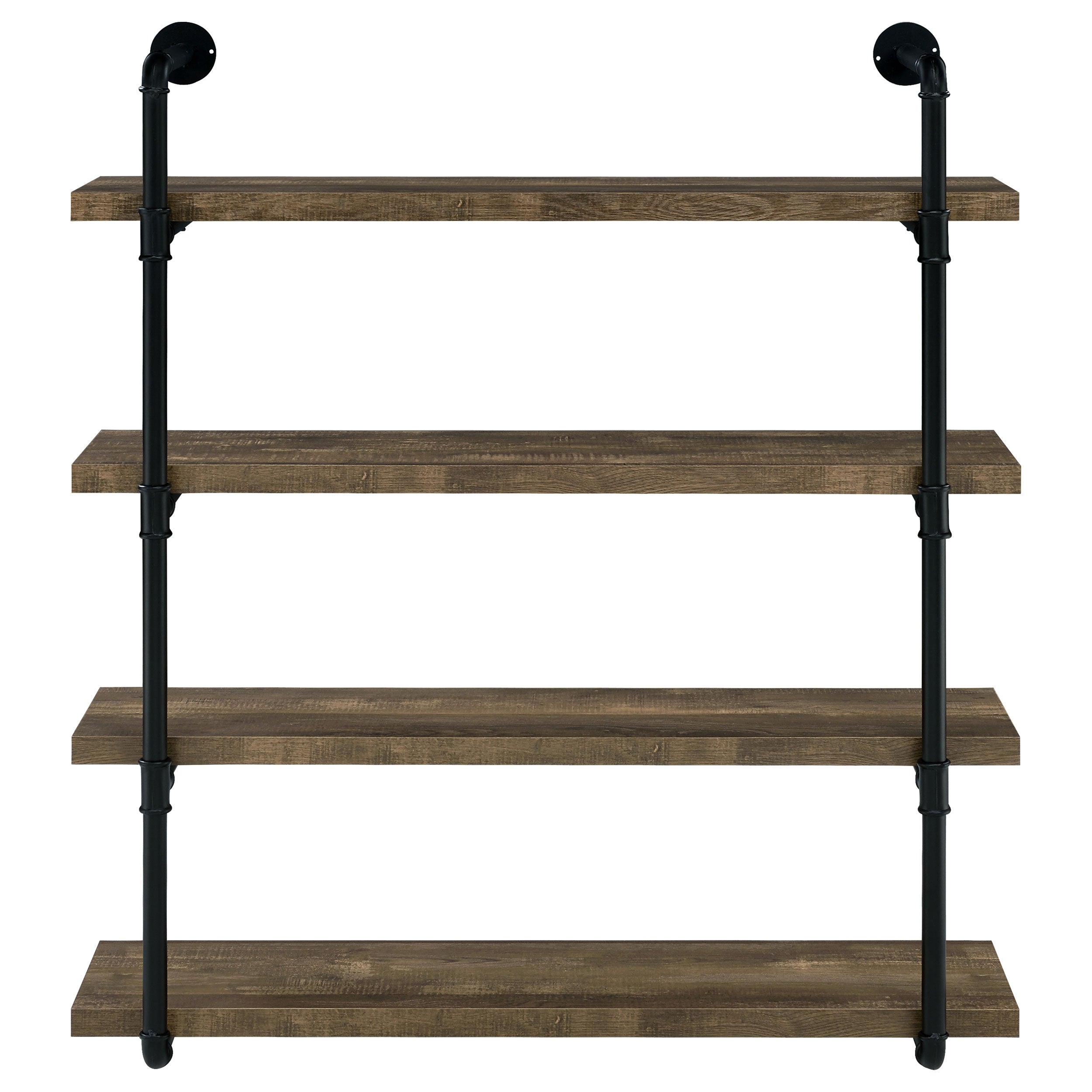 Elmcrest 39-inch 4-shelf Wall Bookshelf Rustic Oak-CoasterEveryday