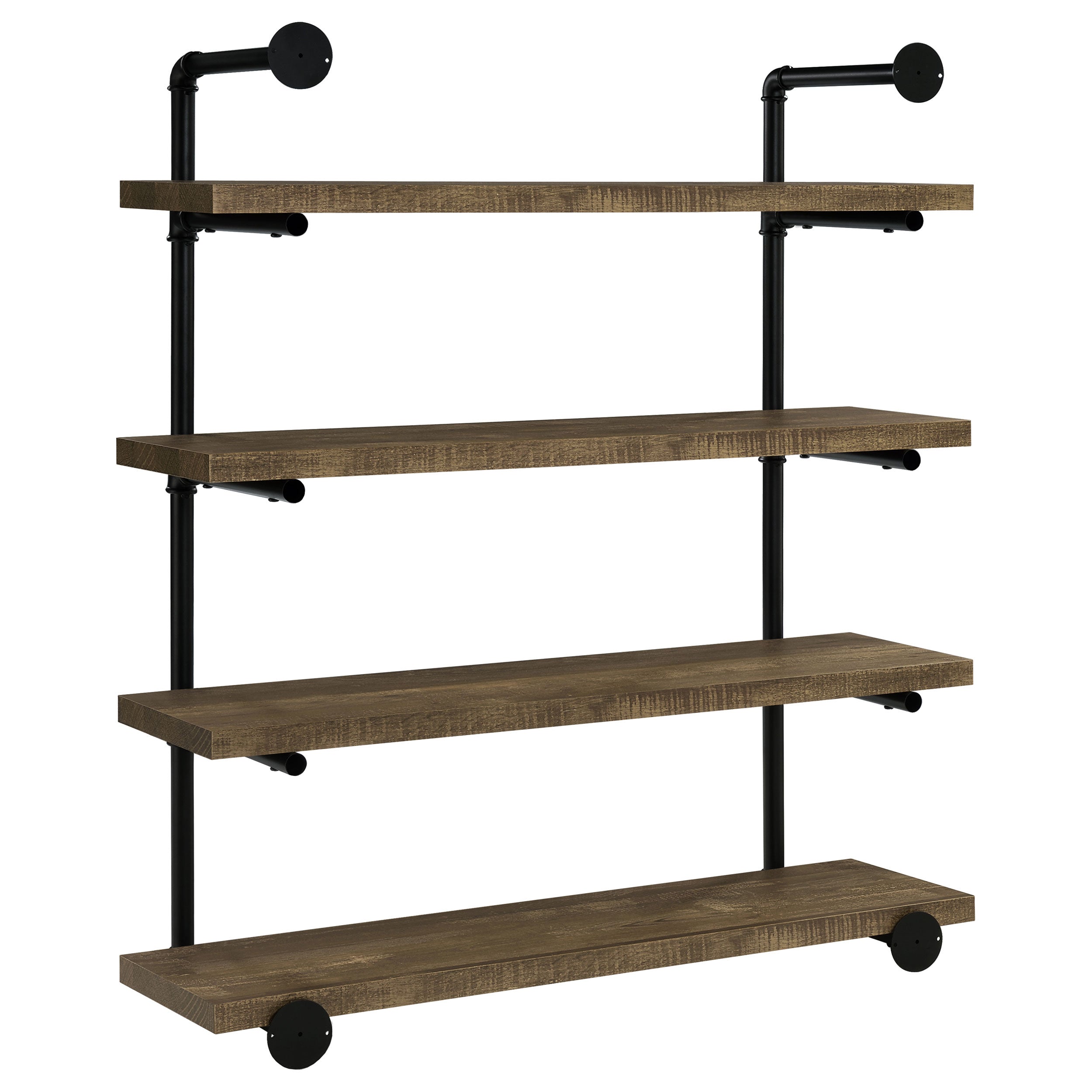 Elmcrest 39-inch 4-shelf Wall Bookshelf Rustic Oak-CoasterEveryday