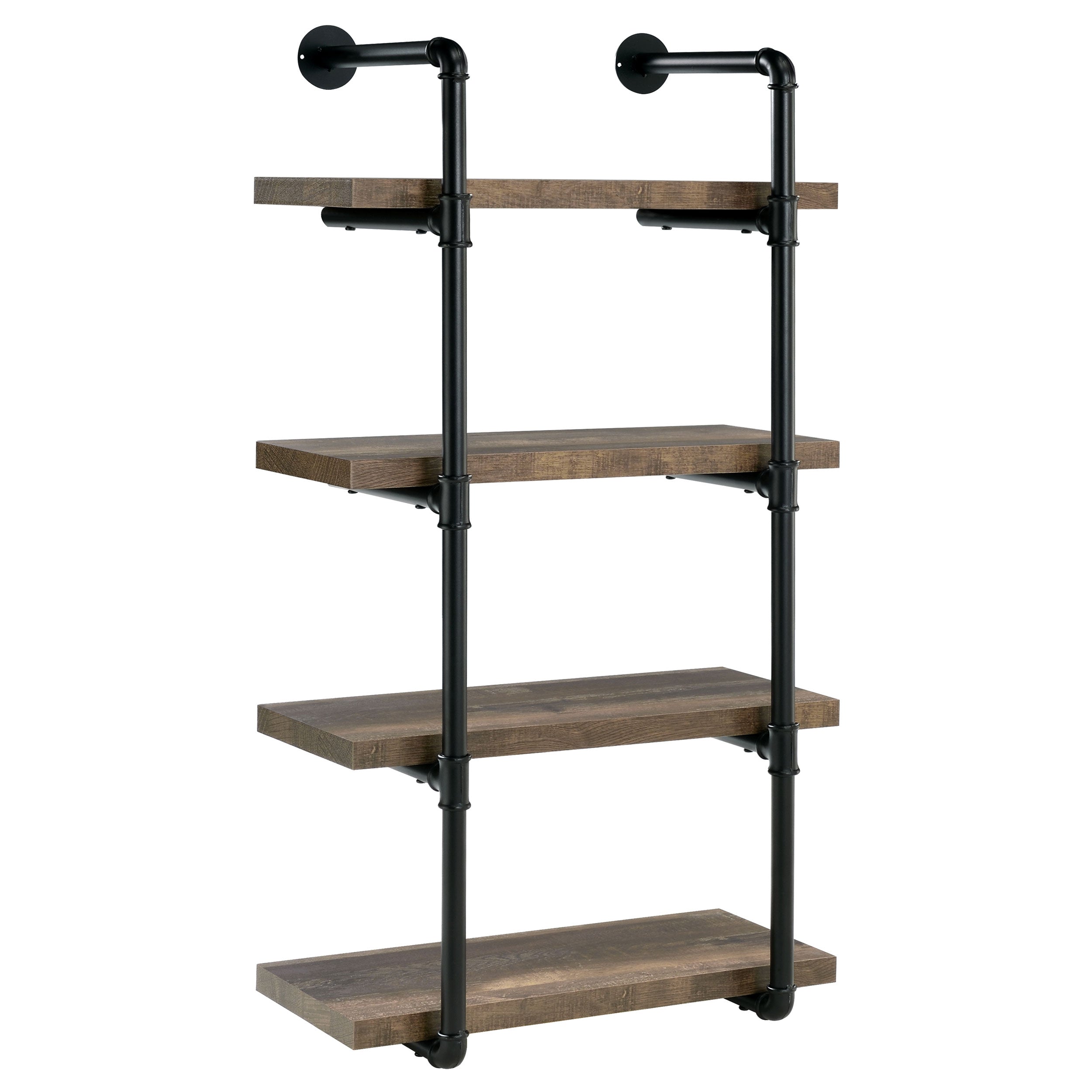 Elmcrest 24-inch 4-shelf Wall Bookshelf Rustic Oak-CoasterEveryday