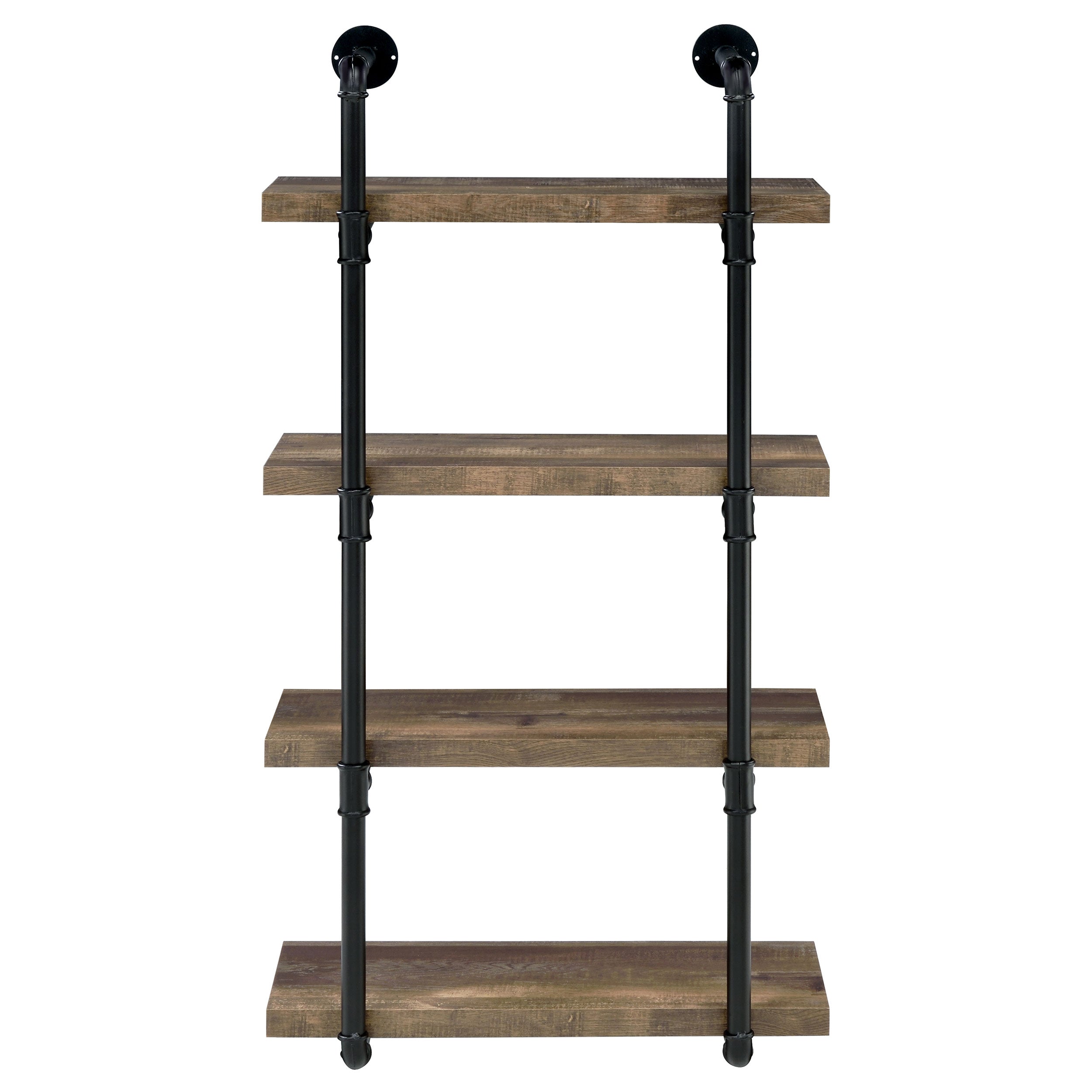 Elmcrest 24-inch 4-shelf Wall Bookshelf Rustic Oak-CoasterEveryday