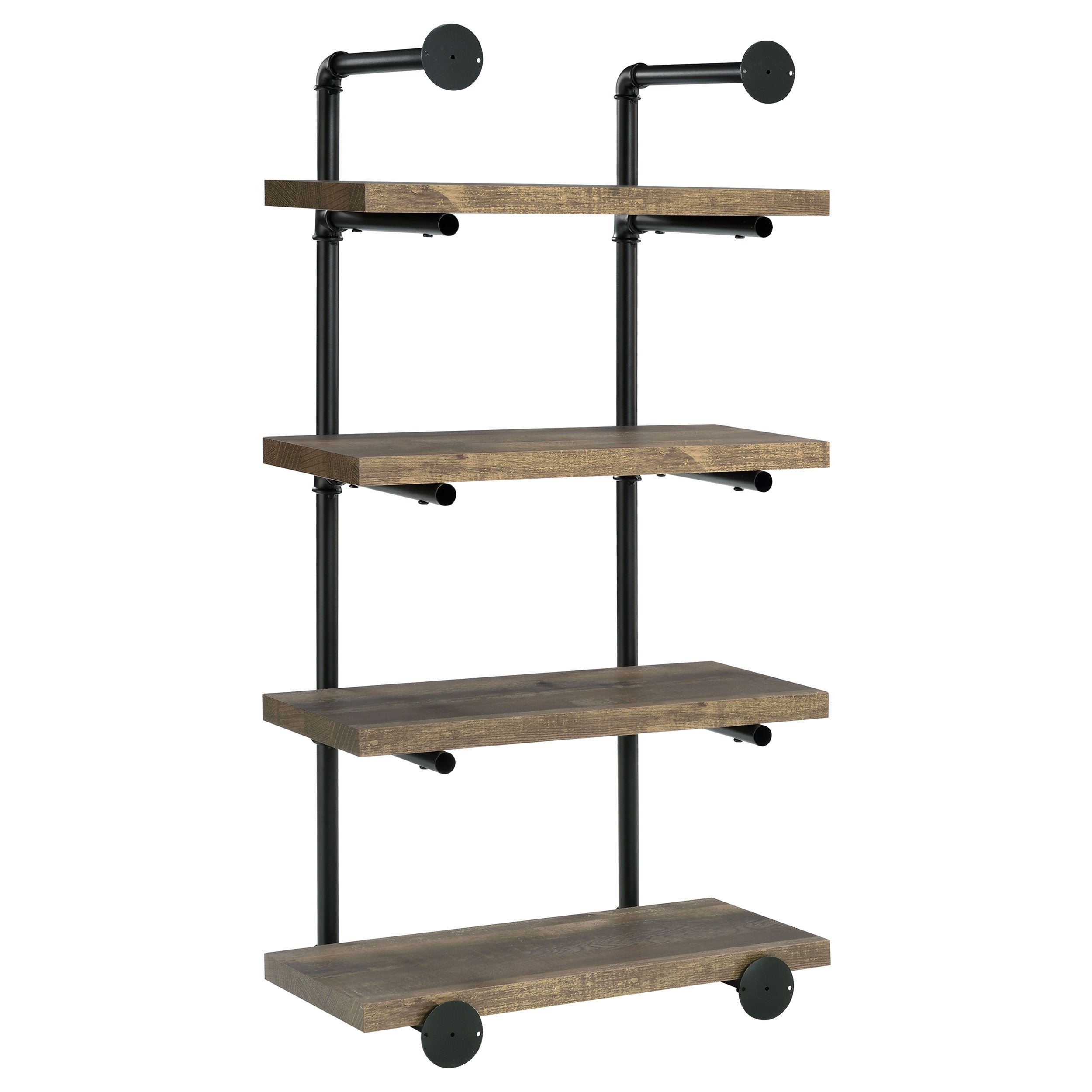 Elmcrest 24-inch 4-shelf Wall Bookshelf Rustic Oak-CoasterEveryday