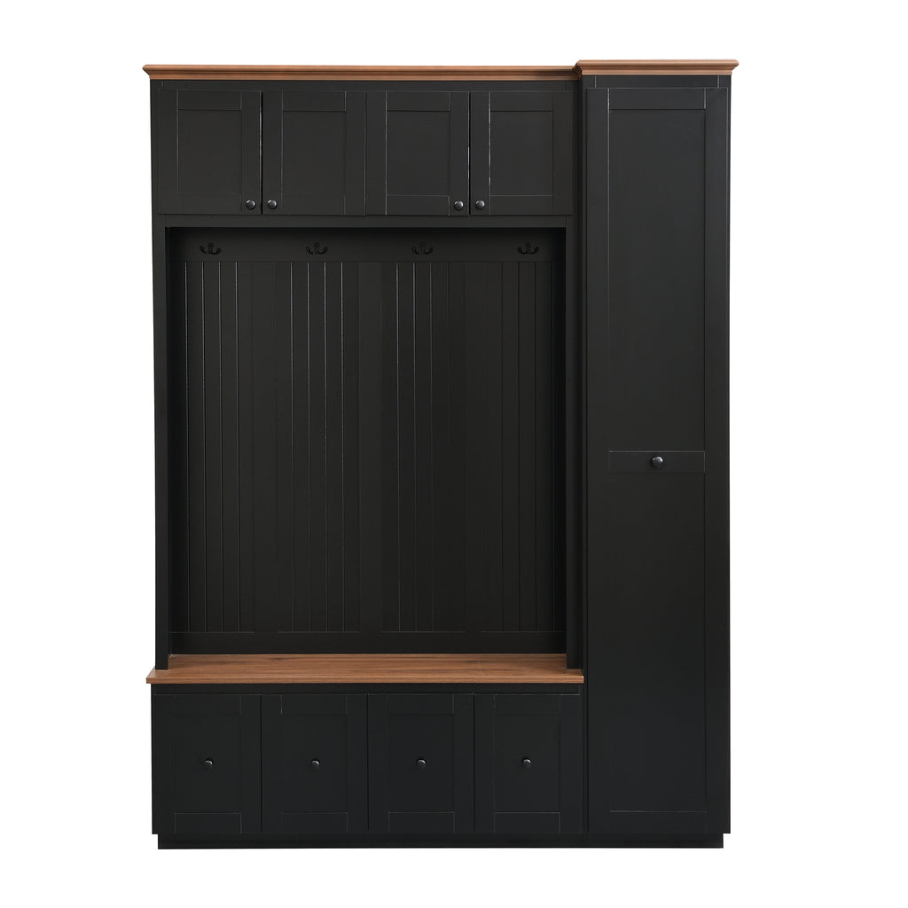 Vibe Haus 78.7"H Entryway Hall Tree with Storage Bench