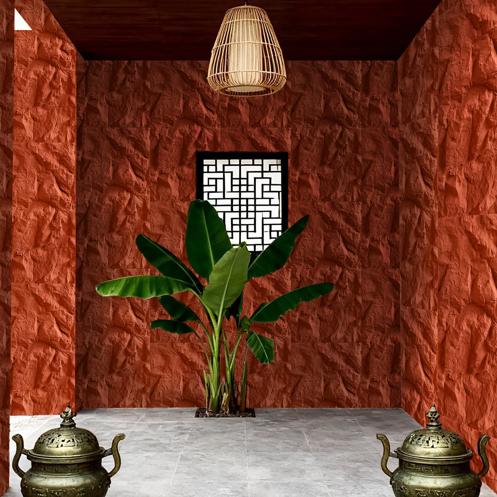 3D Faux Stone Wall Panels - 6 PCS PU Wainscoting