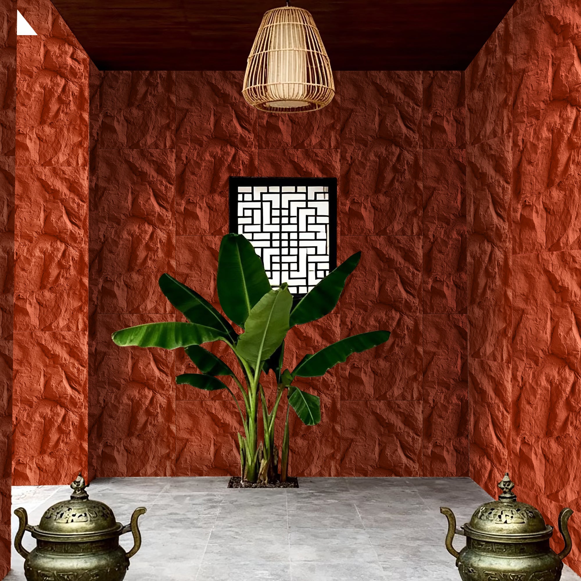 3D Faux Stone Wall Panels - 6 PCS PU Wainscoting