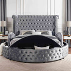 1pc Unique Round Glam Bed