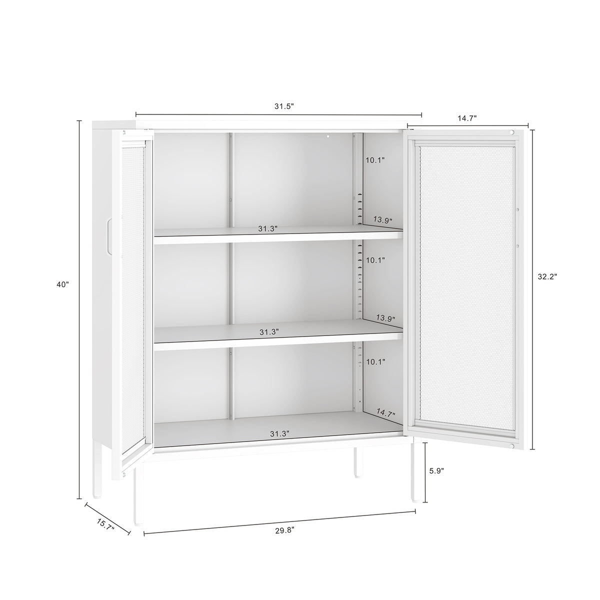 Amelia 32" Metal Accent Cabinet