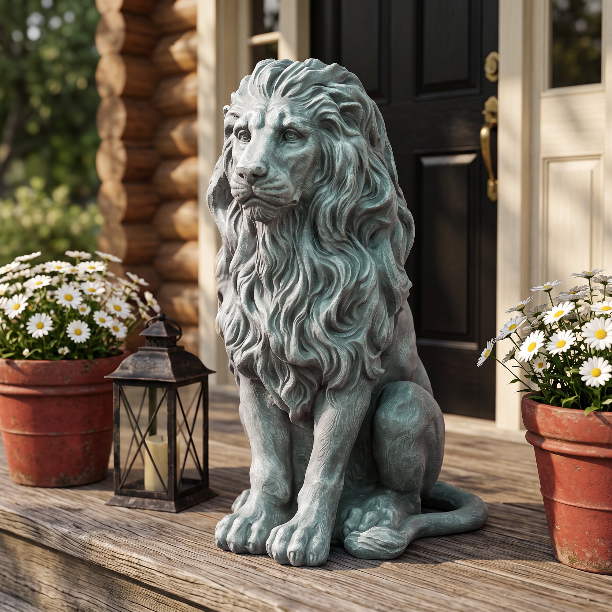 Magnesium Oxide Sitting Lion Statue