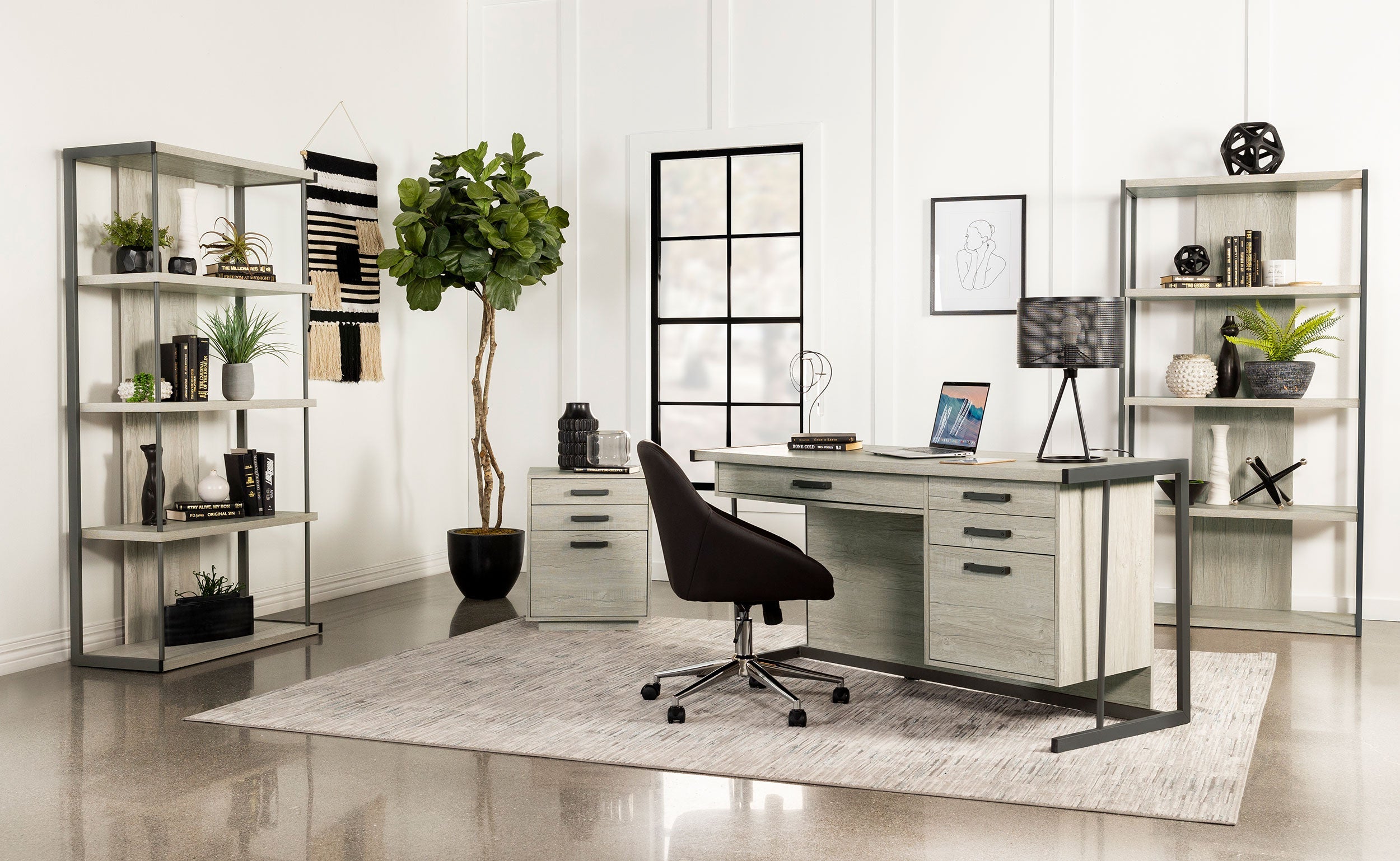 Loomis 3-drawer Home Office File Cabinet Whitewashed Grey-CoasterEssence