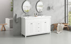 60" Bathroom Vanity with Resin Double Sinks