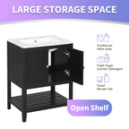 24" Black Bathroom Vanity