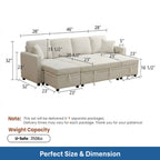 23" x 23" Off-White Square Ottoman