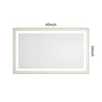 40 x 24 Inch LED Bathroom Mirror with Front and Backlight