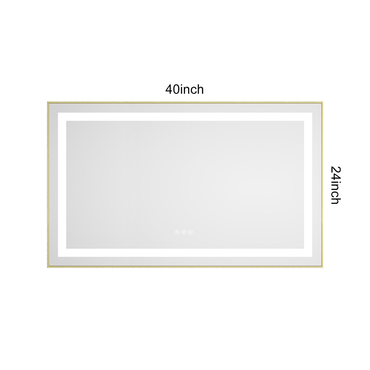 40 x 24 Inch LED Bathroom Mirror with Front and Backlight