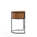 Cosmopolitan Metal Upholstered Counter Stool in Camel