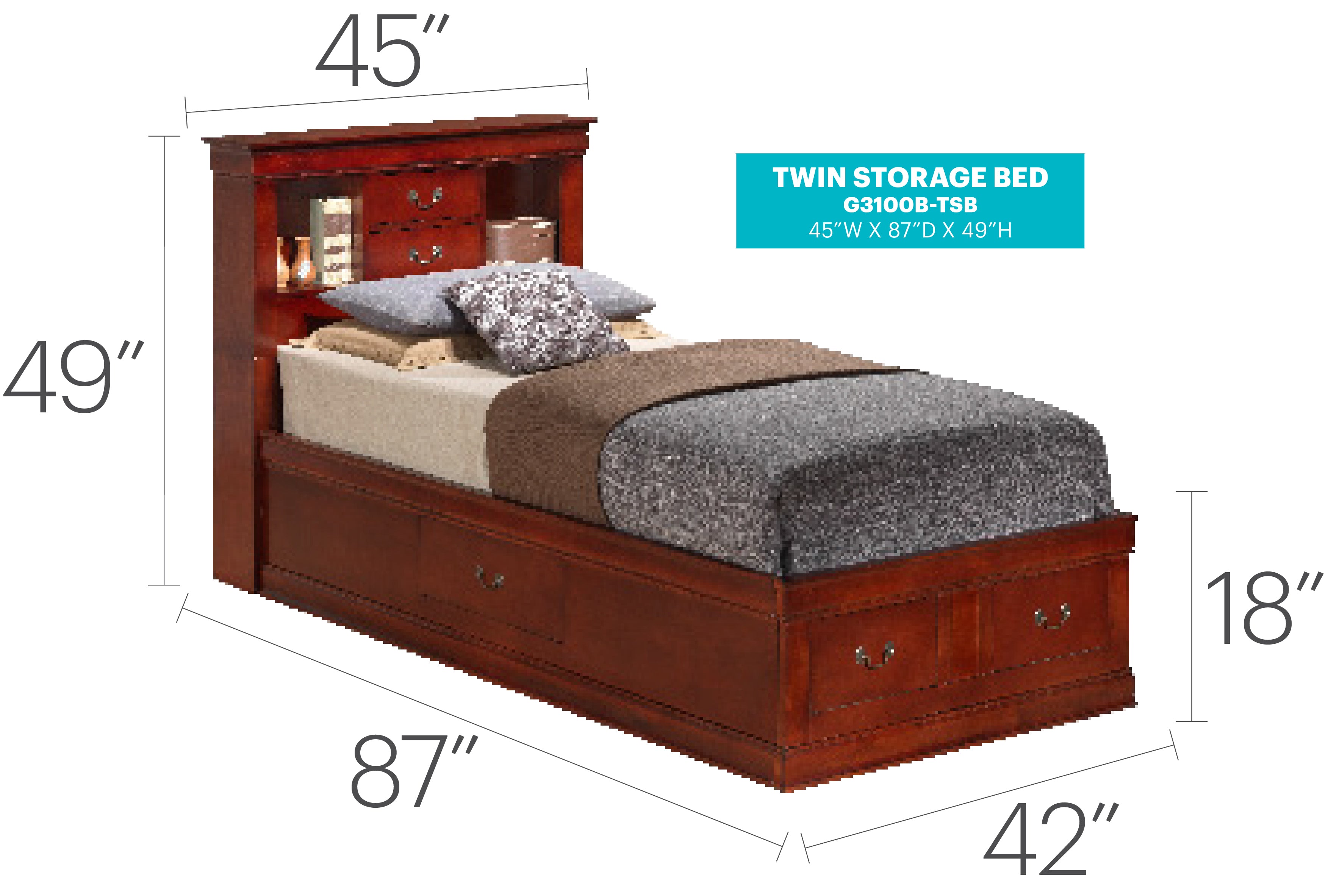 Charming Twin Storage Bed With Timeless Appeal