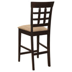 Beige and Cappuccino Upholstered Counter Height Stools (Set of 2)