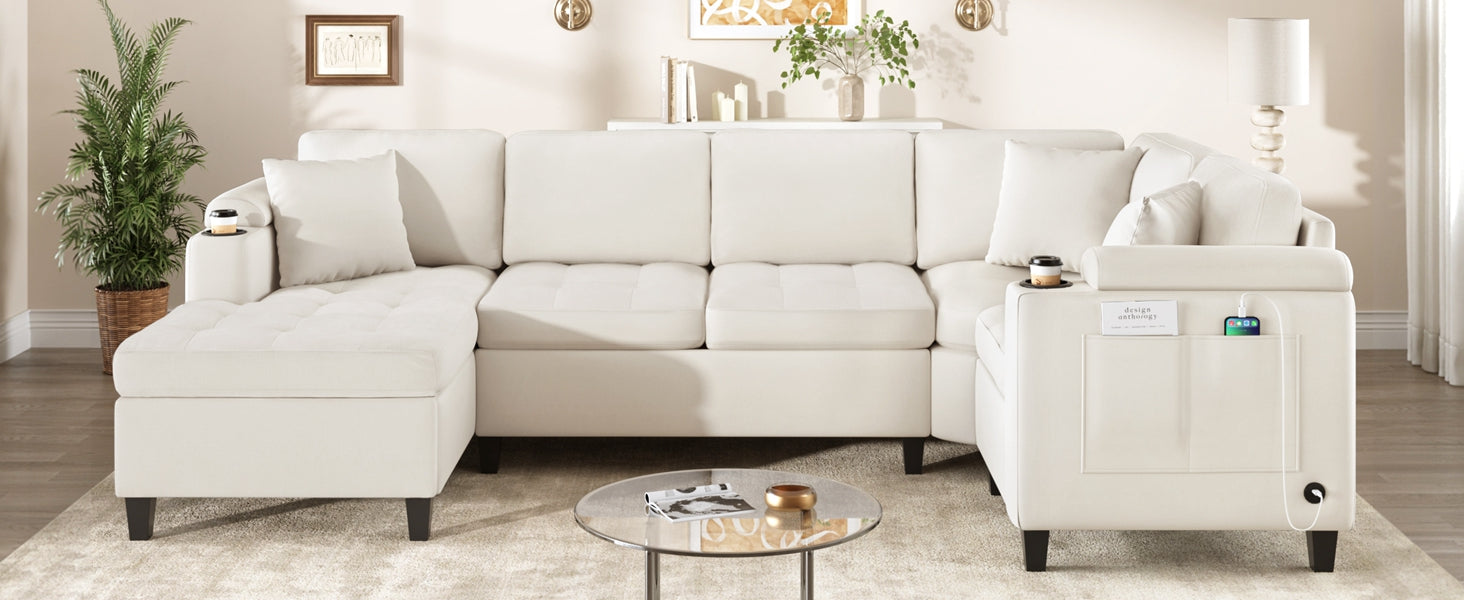 Modern U-Shaped Sectional Sofa