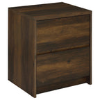 Geary Dark Pine 2-Drawer Nightstand with LED Lights and USB