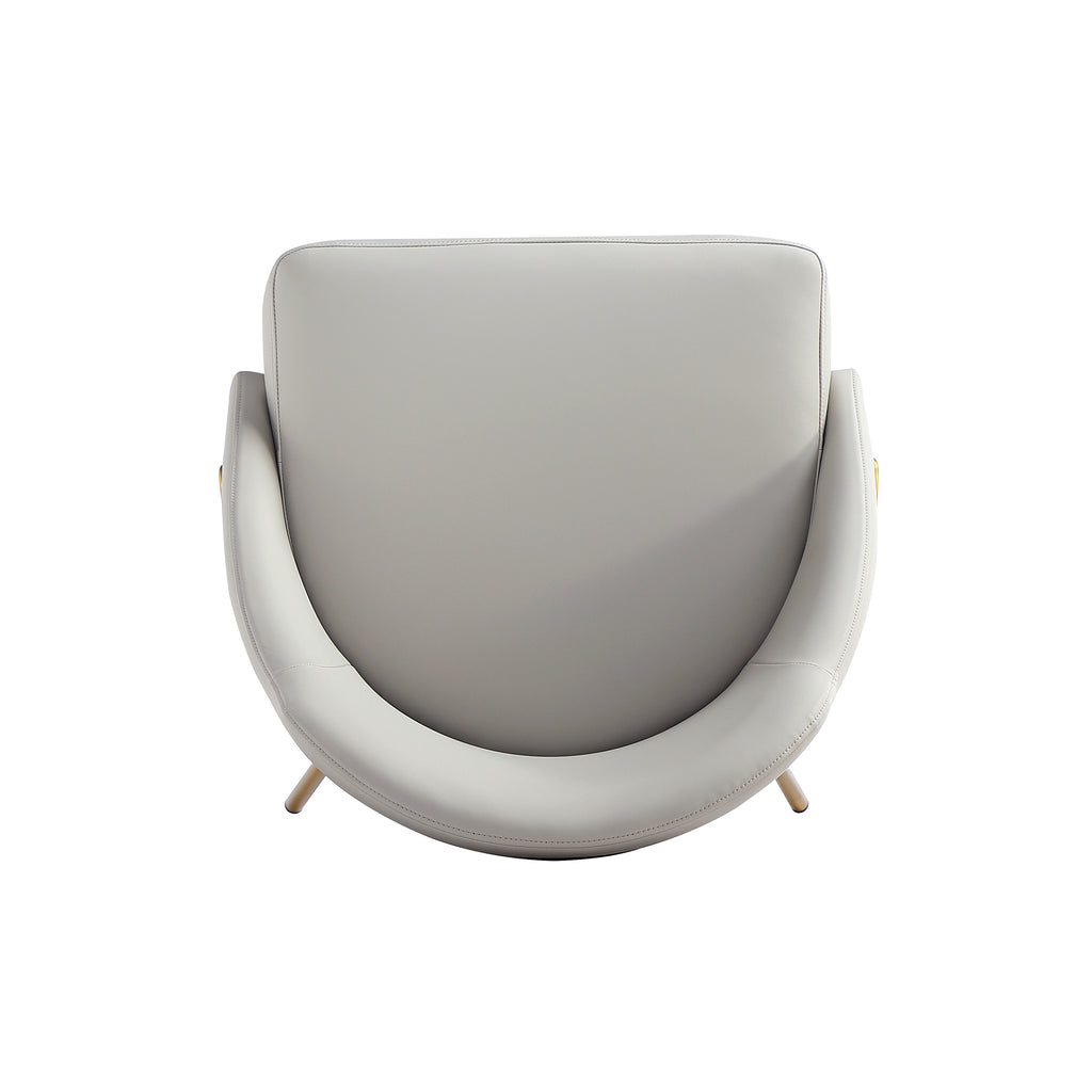 Gracie Metal Vegan Leather Dining Chair in Stone