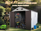 8x14x7.6 Ft Outdoor Resin Storage Shed with Windows