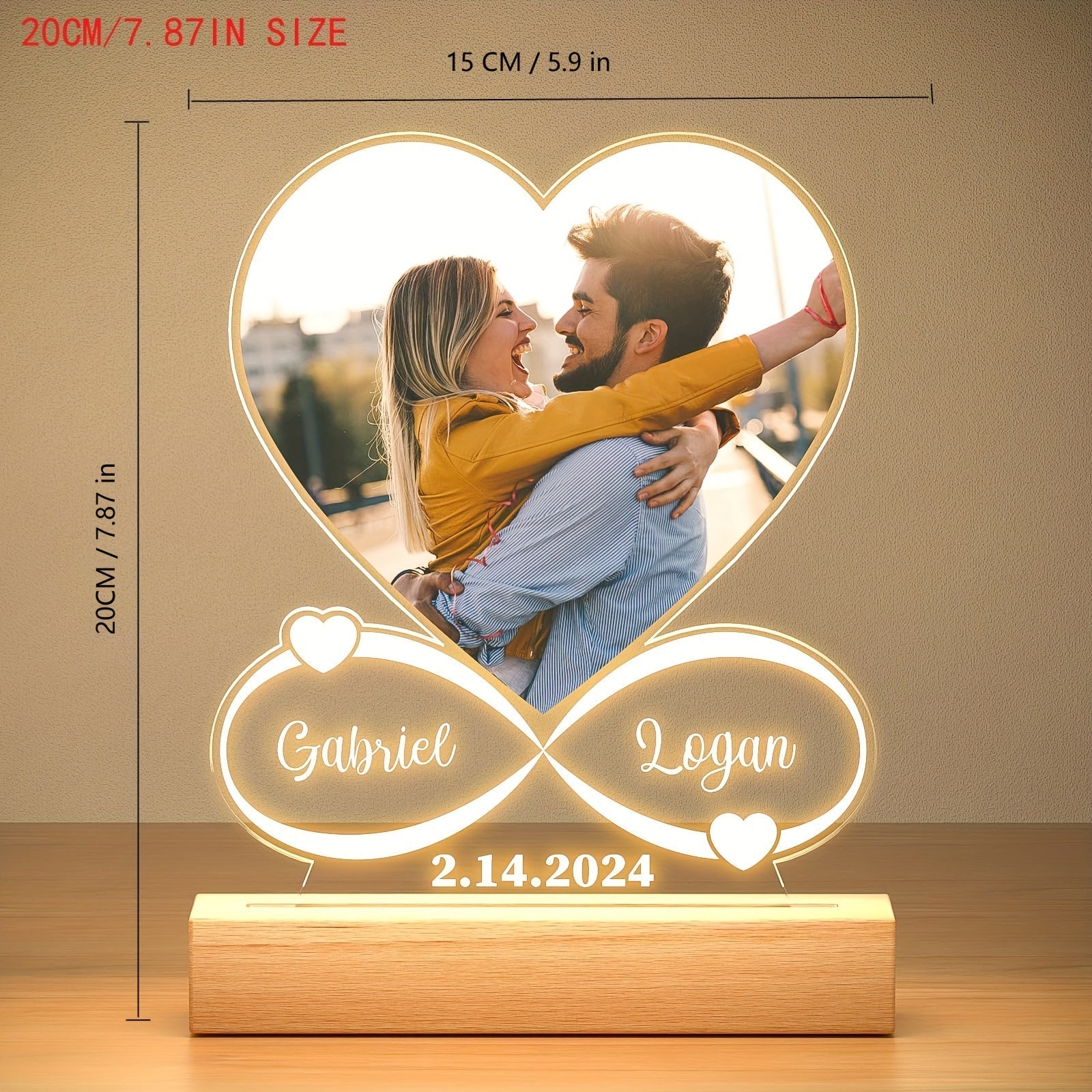 Custom LED Photo Night Light – Personalized Acrylic Picture Frame Gift for Loved Ones