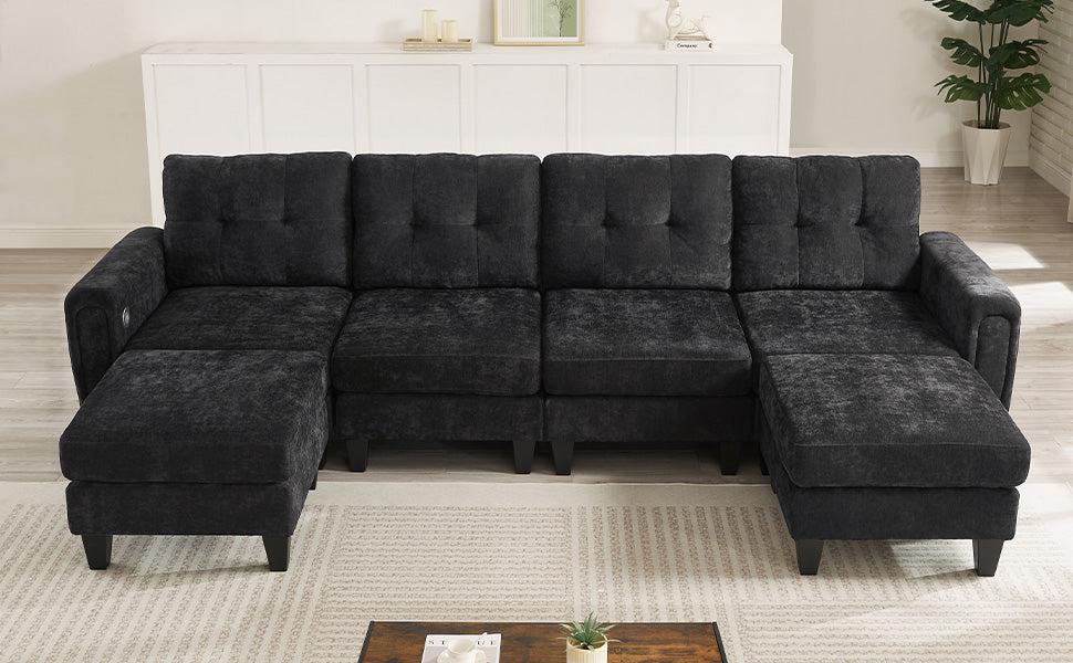 Modern Sectional Sofa 115" U-Shaped Sofa