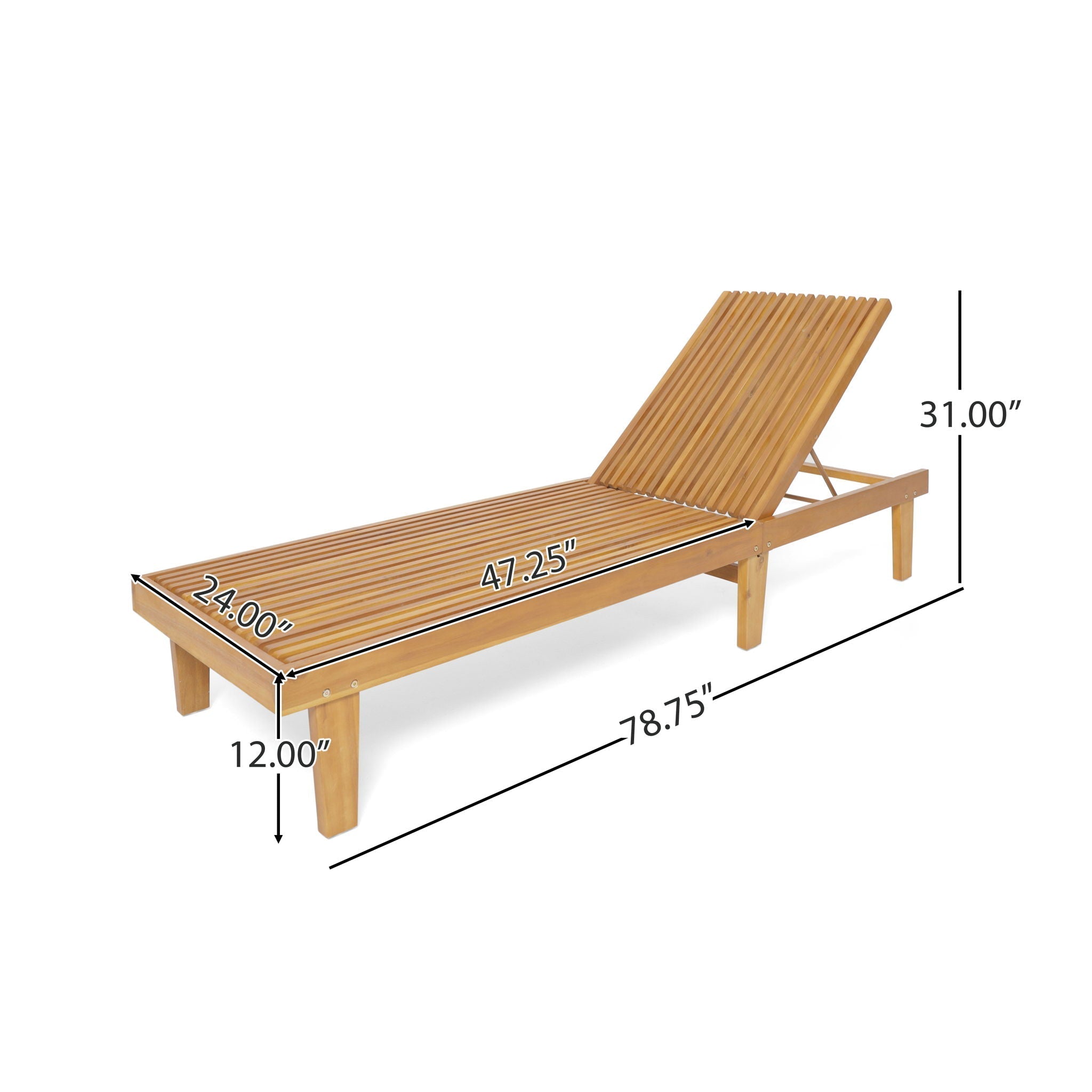 Nadine Stylish Chaise Lounge Chair - Teak