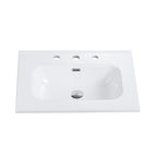 Glossy White Ceramic Integrated Bathroom Sink