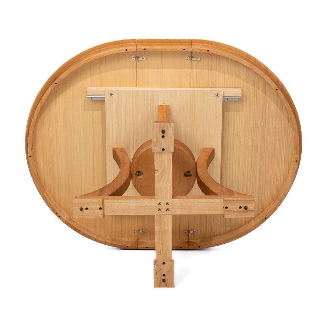 Extendable Round Rubber Wood Dining Table