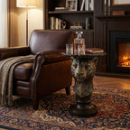 Leopard Head Accent Table