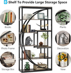 70.47" Height Industrial 5-Tier Vintage Etagere Bookcase
