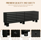 Stylish Thick Wavy Door TV Cabinet with Adjustable Shelves