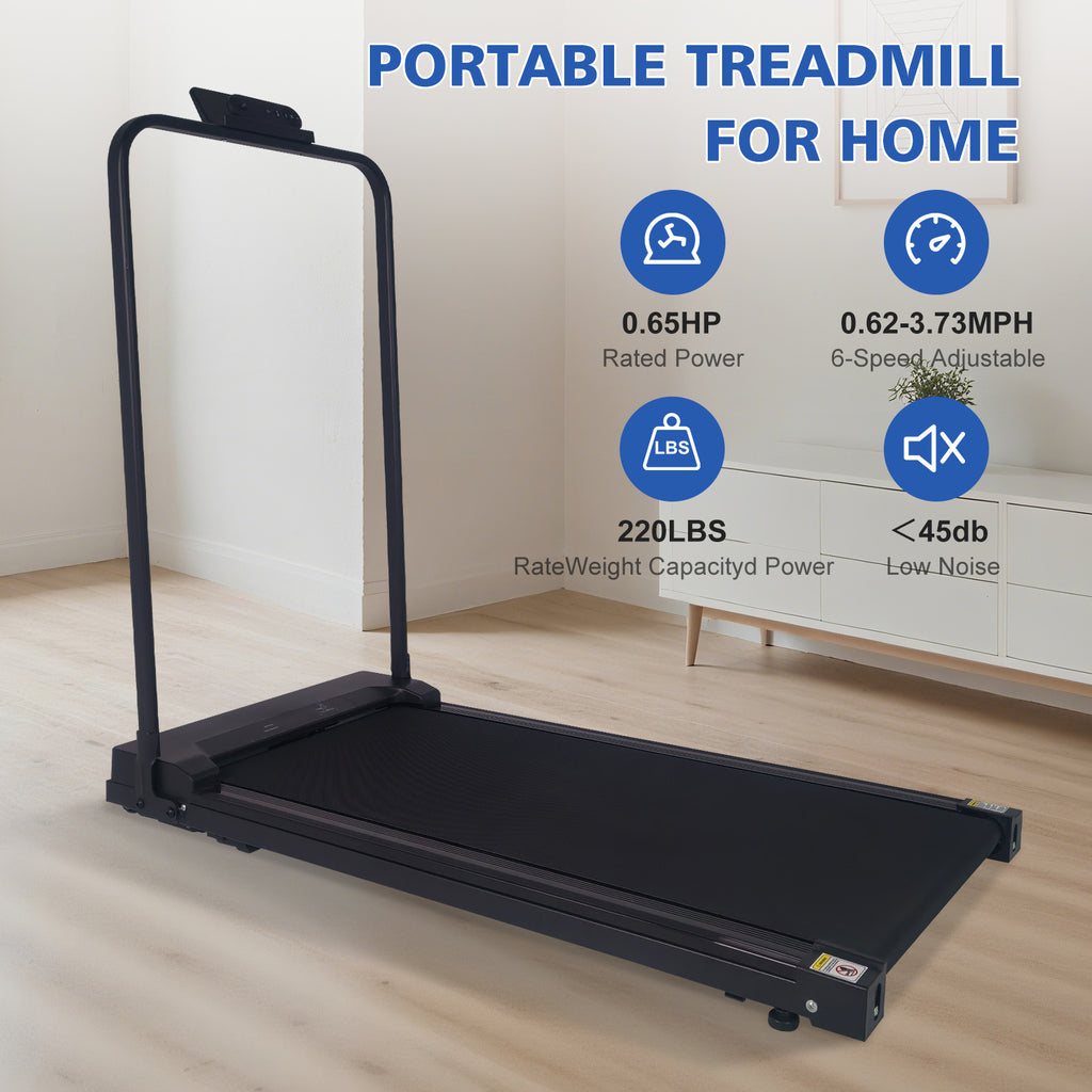 Walking Pad Treadmill with Handle Bar and Adjustable Incline