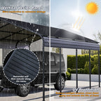 12x20 FT Heavy Duty Metal Carport with Galvanized Steel Roof