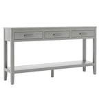 U_STYLE 59.1'' Farmhouse Entryway Table with 3 Drawers