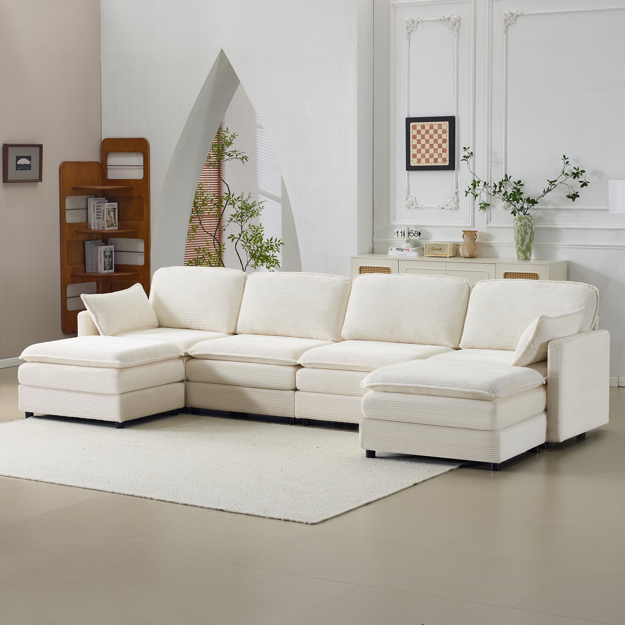 136" Plush Cloud 3-Seater Sofa